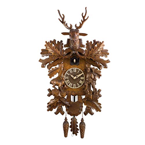 RONGJJ Reloj De Cuco De Madera Maciza Tallada, con Volumen Ajustable Y Sensor De Noche, Decoración De Pared Reloj De Pared para Sala De Estar Adecuado para Relojes De Sala De Estar RONGJJ Reloj De Cuco De Madera Maciza Tallada, con Volumen Ajustable Y Sensor De Noche, Decoración De Pared Reloj De Pared para Sala De Estar Adecuado para Relojes De Sala De Estar