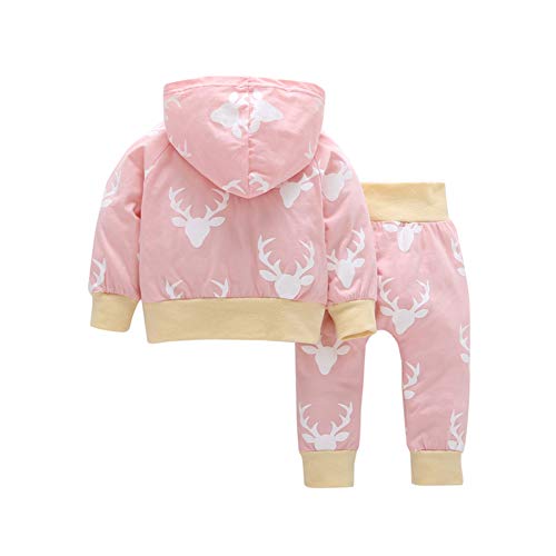 Ropa Bebe Niño Ropa De Bebe Niña Ropa de bebé de Manga Larga Ropa de bebé de Dibujos Animados Impreso Ropa de bebé Ropa de bebé de Moda Pink,80/10-12months