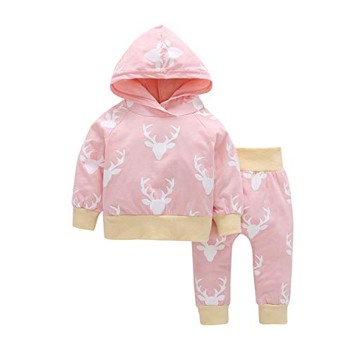 Ropa Bebe Niño Ropa De Bebe Niña Ropa de bebé de Manga Larga Ropa de bebé de Dibujos Animados Impreso Ropa de bebé Ropa de bebé de Moda Pink,80/10-12months