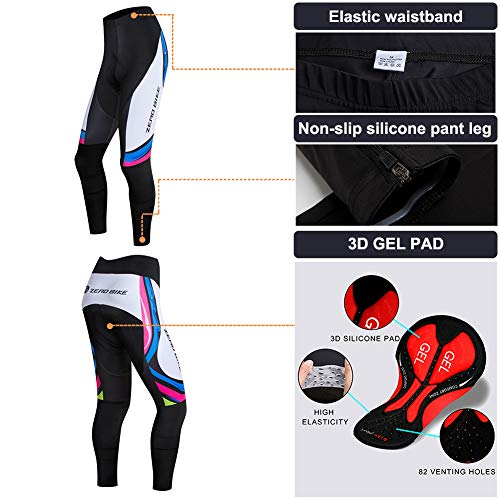 Ropa Ciclismo para Mujere, Ciclismo Maillot MTB de Manga Larga y Culotte Pantalones Acolchado 3D