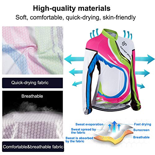 Ropa Ciclismo para Mujere, Ciclismo Maillot MTB de Manga Larga y Culotte Pantalones Acolchado 3D Ropa Ciclismo para Mujere, Ciclismo Maillot MTB de Manga Larga y Culotte Pantalones Acolchado 3D