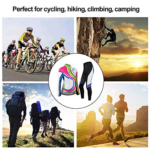Ropa Ciclismo para Mujere, Ciclismo Maillot MTB de Manga Larga y Culotte Pantalones Acolchado 3D Ropa Ciclismo para Mujere, Ciclismo Maillot MTB de Manga Larga y Culotte Pantalones Acolchado 3D
