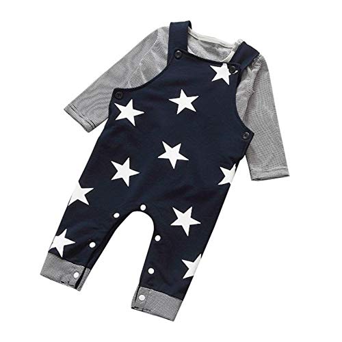 Ropa de Bebe Nino Recien Nacido Impresión de Estrella Blusa Bebe Niña Manga Larga Camisetas Bebé Conjuntos Moda Camisa + Pantalones
