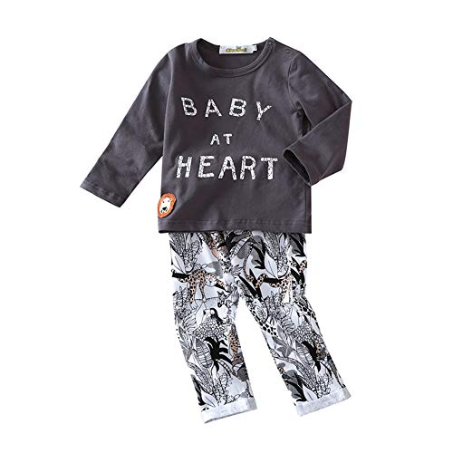 Ropa De Bebe Ropa De Bebe Niña Ropa de bebé de Manga Larga Impreso Ropa de bebé Mameluco del bebé Regalos de Ropa de bebé Pantalones Ropa de bebé Gray,80/9-12months