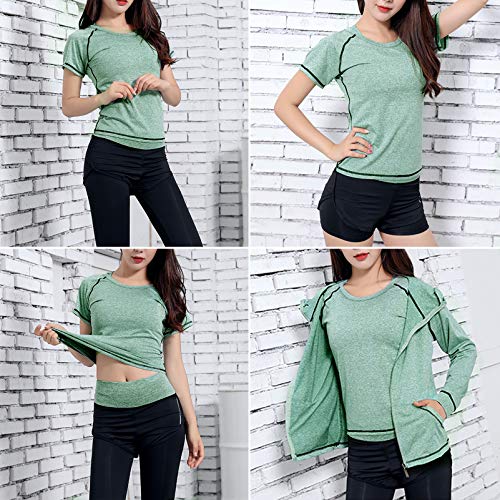 Ropa Deportiva Mujer,5 Piezas Conjuntos Deportivos para Mujer Yoga Fitness Deporte Chándales Ropa de Correr Conjunto de Gimnasio Ejercicio Carrera Entrenamiento Transpirable Cómodo Ropa Deportiva Mujer,5 Piezas Conjuntos Deportivos para Mujer Yoga Fitness Deporte Chándales Ropa de Correr Conjunto de Gimnasio Ejercicio Carrera Entrenamiento Transpirable Cómodo