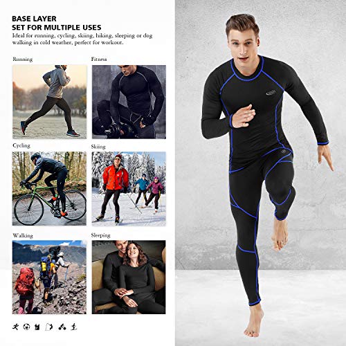 Ropa Interior Térmica Hombre, Camiseta Térmica Hombre Deportes Ropa Interior Funcional Conjuntos Térmicos Termo Invierno Otoño con muy elástica para Running Esquí Montaña Ciclismo Fitness Negro (S) Ropa Interior Térmica Hombre, Camiseta Térmica Hombre Deportes Ropa Interior Funcional Conjuntos Térmicos Termo Invierno Otoño con muy elástica para Running Esquí Montaña Ciclismo Fitness Negro (S)