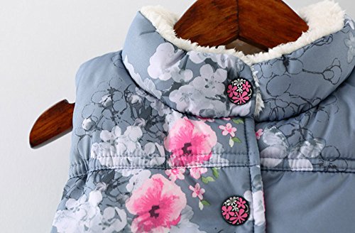 Ropa Niñas Invierno, Fossen 2-6 años Bebe Niñas Chaleco Floral Abrigo de Ropa (6 años, Azul)