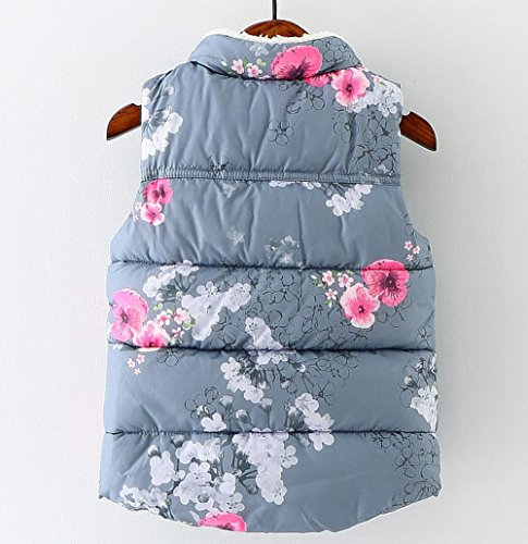 Ropa Niñas Invierno, Fossen 2-6 años Bebe Niñas Chaleco Floral Abrigo de Ropa (6 años, Azul)