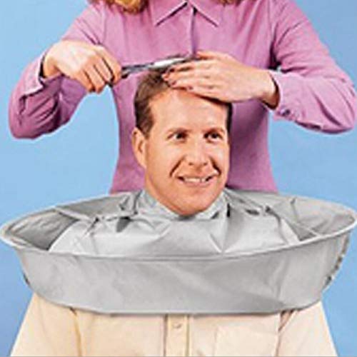 Ropa para adultos plegable Bufanda para cortar el cabello Capa para colorear el cabello Capa Paraguas Capa de barbero transpirable para salón Hogar-gris plateado (BCVBFGCXVB)