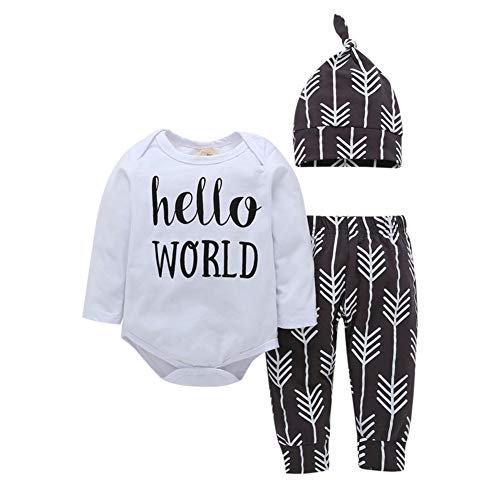 Ropa Recien Nacido Niño Ropa De Bebe Niña Ropa de bebé de 3 Piezas Carta Ropa de bebé Mameluco Pantalones Sombrero Ropa de bebé Grey,80/9-12months Ropa Recien Nacido Niño Ropa De Bebe Niña Ropa de bebé de 3 Piezas Carta Ropa de bebé Mameluco Pantalones Sombrero Ropa de bebé Grey,80/9-12months