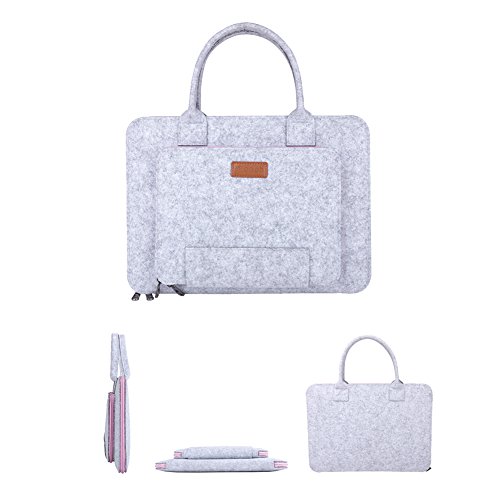 Ropch Funda para Ordenadores Portátiles 15 15,6 Pulgadas Fundas Blandas de Fieltro para Portátiles y Netbooks (Gris & Rosa) Ropch Funda para Ordenadores Portátiles 15 15,6 Pulgadas Fundas Blandas de Fieltro para Portátiles y Netbooks (Gris & Rosa)
