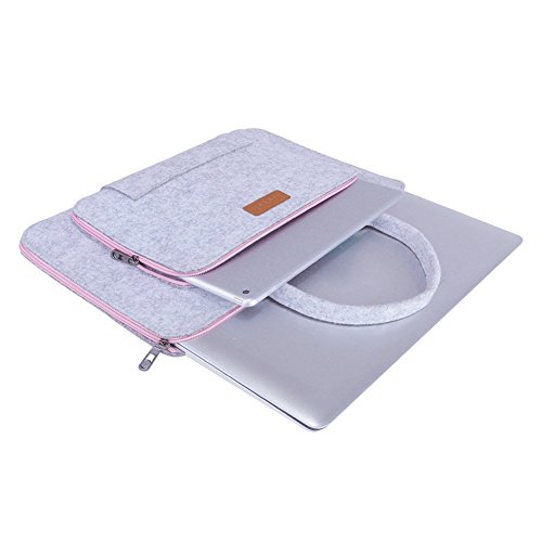 Ropch Funda para Ordenadores Portátiles 15 15,6 Pulgadas Fundas Blandas de Fieltro para Portátiles y Netbooks (Gris & Rosa) Ropch Funda para Ordenadores Portátiles 15 15,6 Pulgadas Fundas Blandas de Fieltro para Portátiles y Netbooks (Gris & Rosa)