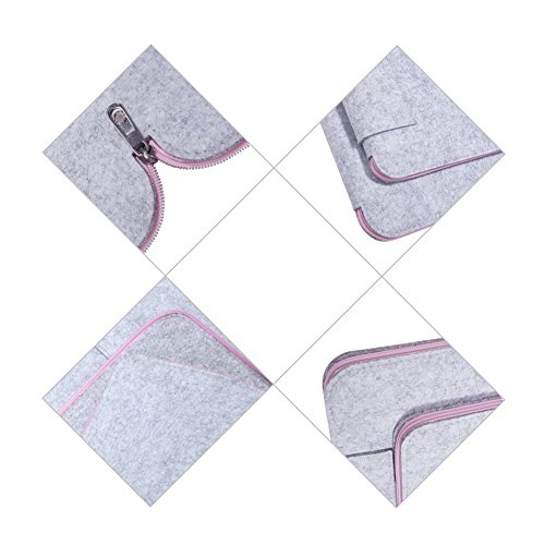 Ropch Funda para Ordenadores Portátiles 15 15,6 Pulgadas Fundas Blandas de Fieltro para Portátiles y Netbooks (Gris & Rosa) Ropch Funda para Ordenadores Portátiles 15 15,6 Pulgadas Fundas Blandas de Fieltro para Portátiles y Netbooks (Gris & Rosa)