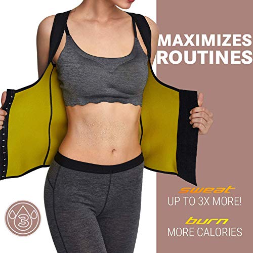 Roseate Faja Reductora Mujer Camisetas Sauna Chaleco Neopreno de Sudoración para Deporte Forma de Cuerpo y Sudor Caliente Cierre de Gancho XL