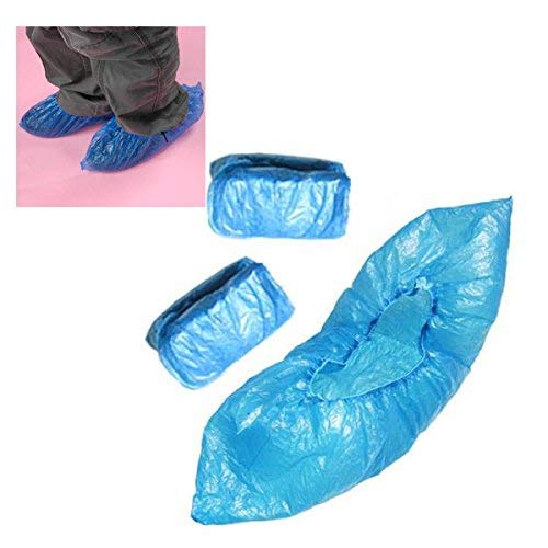 Rosenice - Cubrezapatos médicos desechables de plástico, color azul, 100 unidades Rosenice - Cubrezapatos médicos desechables de plástico, color azul, 100 unidades