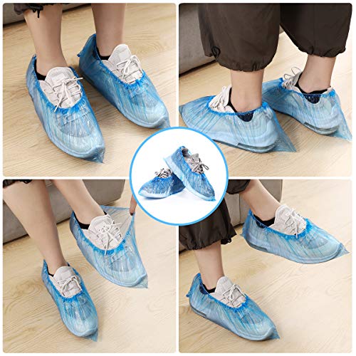 Rosenice - Cubrezapatos médicos desechables de plástico, color azul, 100 unidades Rosenice - Cubrezapatos médicos desechables de plástico, color azul, 100 unidades