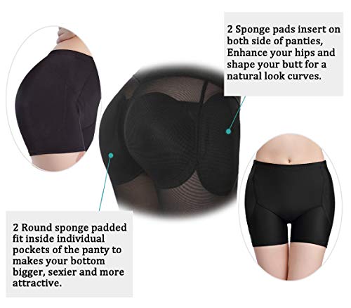RosinKing - Bragas para cadera y culotas, 4 desmontables, acolchadas, sin costuras, control de glĂșteos RosinKing - Bragas para cadera y culotas, 4 desmontables, acolchadas, sin costuras, control de glĂșteos