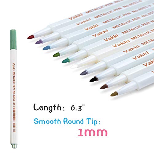 Rotuladores metálicos, rotuladores Vakki, juego de 10 colores surtidos para dibujo de álbum de fotos / regalo de cumpleaños por bricolaje Tarjeta para hacer bricolaje Pintura de roca Vidrio Rotuladores metálicos, rotuladores Vakki, juego de 10 colores surtidos para dibujo de álbum de fotos / regalo de cumpleaños por bricolaje Tarjeta para hacer bricolaje Pintura de roca Vidrio