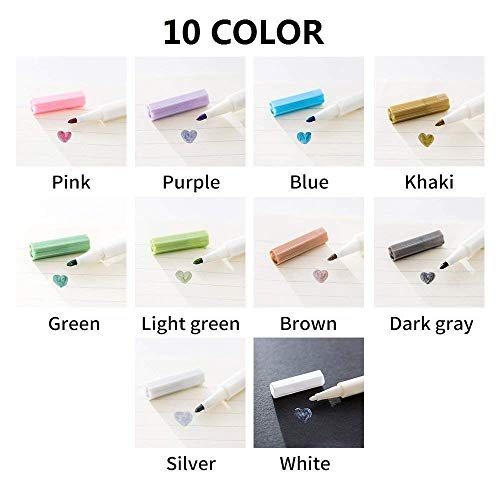 Rotuladores metálicos, rotuladores Vakki, juego de 10 colores surtidos para dibujo de álbum de fotos / regalo de cumpleaños por bricolaje Tarjeta para hacer bricolaje Pintura de roca Vidrio Rotuladores metálicos, rotuladores Vakki, juego de 10 colores surtidos para dibujo de álbum de fotos / regalo de cumpleaños por bricolaje Tarjeta para hacer bricolaje Pintura de roca Vidrio