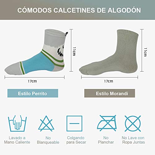 Rovtop 10 Pares Calcetines para Mujer y Hombre - Calcetines Termicos Mujer Invierno Divertidos Calcetines de Algodón, 5 Pares de Lindos Cachorros y 5 Pares de Macarons (Tubo Medio)