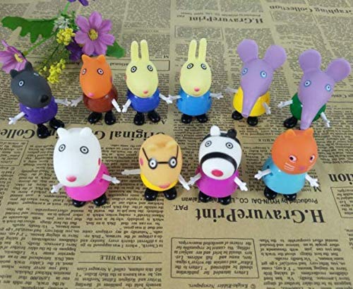Row_120cc 10 Figuras de Peppa Pig, Juguetes y Amigos, Paquete de Figuras de Familia Emily Rebecca, Juguetes para NiƱos, Regalo de Navidad Row_120cc 10 Figuras de Peppa Pig, Juguetes y Amigos, Paquete de Figuras de Familia Emily Rebecca, Juguetes para NiƱos, Regalo de Navidad