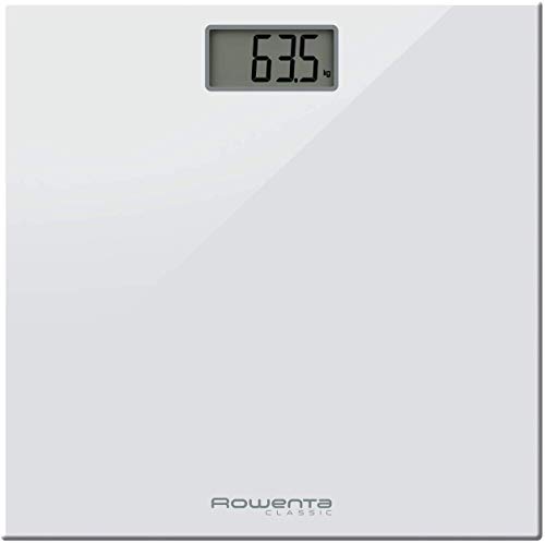 Rowenta Classic BS1131 - Báscula digital, con pantalla LCD, compacta, capacidad de 160 kg, plataforma de vidrio, apagado automático e incluye pilas, color blanco Rowenta Classic BS1131 - Báscula digital, con pantalla LCD, compacta, capacidad de 160 kg, plataforma de vidrio, apagado automático e incluye pilas, color blanco