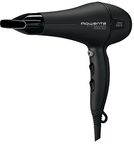 Rowenta Signature Pro Ac CV7810F0 - Secador de pelo de 2200 W con motor AC profesional, sistema iónico, 2 posiciones de velocidad, boquilla concentradora y cable extralargo