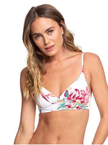 Roxy Lahaina Bay - Top-Sujetador De Bikini Envolvente para Mujer Top De Bikini Atlético, Mujer, Anthracite Tropicoco S, M