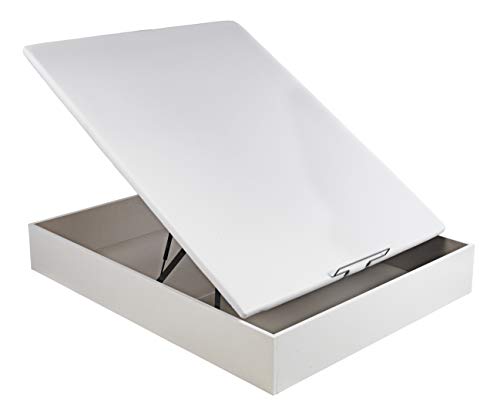 ROYAL SLEEP Canapé Abatible (135x190) de Gran Capacidad, Tapa 3D Transpirable, Color Blanco Montaje y Retirada de Usado Incluido 
