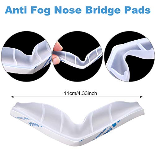 Rpanle 10 Piezas Puente Nasal Antivaho, Tira de Protección de Silicona Autoadhesivo con Marco de Soporte Interior, para Evitar Que Las Gafas de Ojos Se Empañen (Blanco) Rpanle 10 Piezas Puente Nasal Antivaho, Tira de Protección de Silicona Autoadhesivo con Marco de Soporte Interior, para Evitar Que Las Gafas de Ojos Se Empañen (Blanco)