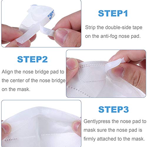 Rpanle 10 Piezas Puente Nasal Antivaho, Tira de Protección de Silicona Autoadhesivo con Marco de Soporte Interior, para Evitar Que Las Gafas de Ojos Se Empañen (Blanco)