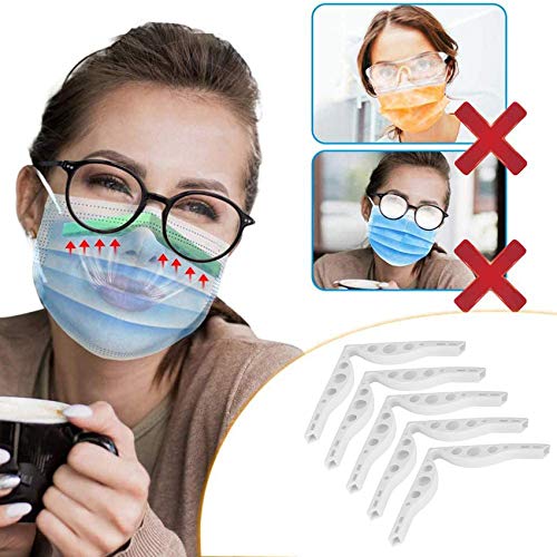 Rpanle 5 Piezas Puente Nasal Antivaho, Puente Nasal de Silicona Reutilizable, Tira de Protección de Silicona con Marco de Soporte Interior, para Evitar Que Las Gafas de Ojos Se Empañen (Blanco) Rpanle 5 Piezas Puente Nasal Antivaho, Puente Nasal de Silicona Reutilizable, Tira de Protección de Silicona con Marco de Soporte Interior, para Evitar Que Las Gafas de Ojos Se Empañen (Blanco)