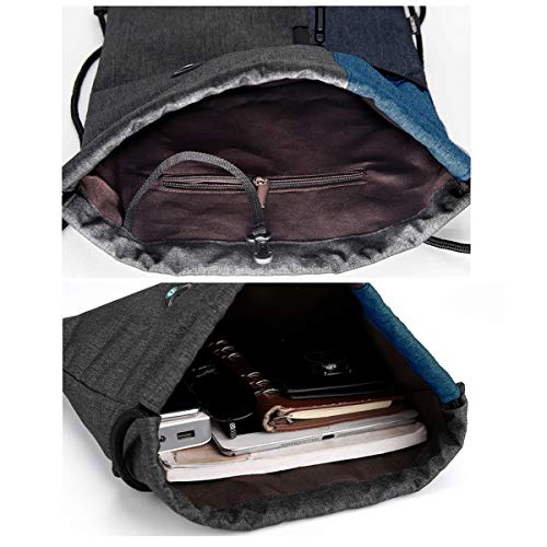 Ruberg - Bolsa de deporte resistente al agua para hombre y mujer, con cremallera, bolsillo interior, bolsillo exterior, bolsa de gimnasio, mochila hipster,color azul Ruberg - Bolsa de deporte resistente al agua para hombre y mujer, con cremallera, bolsillo interior, bolsillo exterior, bolsa de gimnasio, mochila hipster,color azul