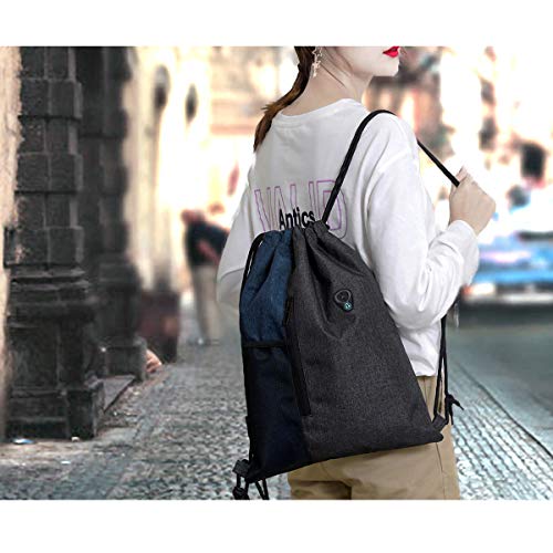 Ruberg - Bolsa de deporte resistente al agua para hombre y mujer, con cremallera, bolsillo interior, bolsillo exterior, bolsa de gimnasio, mochila hipster,color azul Ruberg - Bolsa de deporte resistente al agua para hombre y mujer, con cremallera, bolsillo interior, bolsillo exterior, bolsa de gimnasio, mochila hipster,color azul