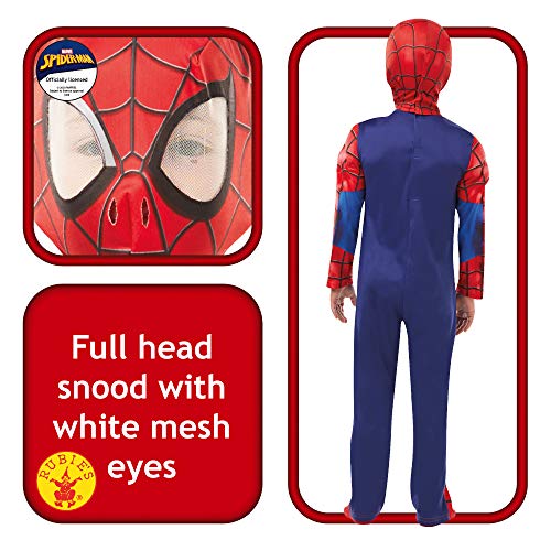 Rubie's Disfraz infantil de Spiderman de Marvel, de lujo, para niños de 3 a 4 años, altura de 104 cm