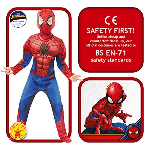 Rubie's Disfraz infantil de Spiderman de Marvel, de lujo, para niños de 3 a 4 años, altura de 104 cm