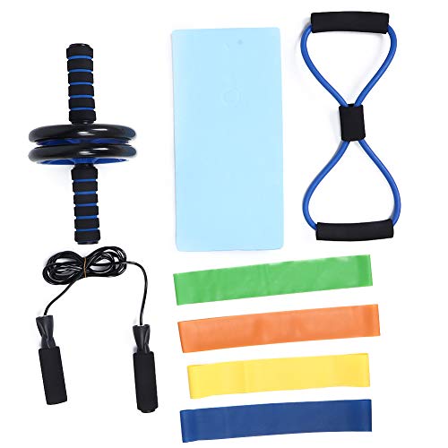 Rueda de Entrenamiento de músculos Abdominales, Cuerda para Saltar, expansor de Pecho, para Ejercicios de Brazos, Cintura y piernas Rueda de Entrenamiento de músculos Abdominales, Cuerda para Saltar, expansor de Pecho, para Ejercicios de Brazos, Cintura y piernas