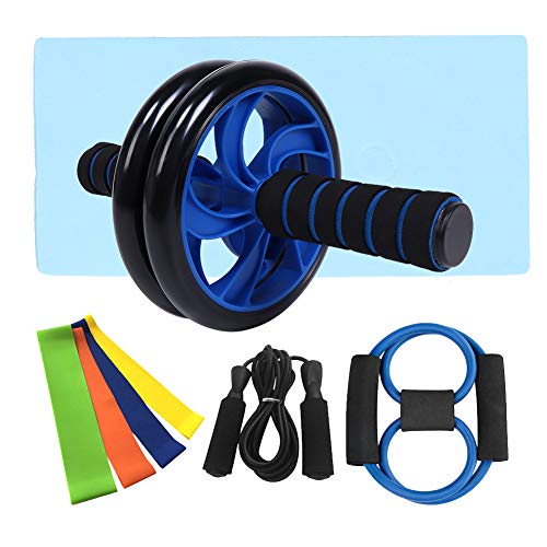 Rueda de Entrenamiento de músculos Abdominales, Cuerda para Saltar, expansor de Pecho, para Ejercicios de Brazos, Cintura y piernas Rueda de Entrenamiento de músculos Abdominales, Cuerda para Saltar, expansor de Pecho, para Ejercicios de Brazos, Cintura y piernas