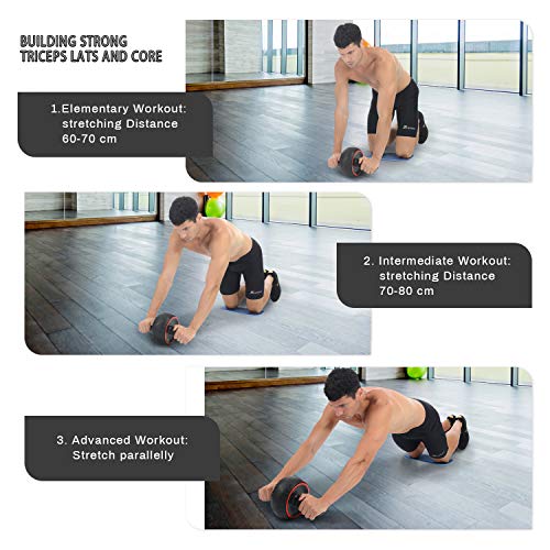 Rueda de Rodillo para Abdominales Cyiecw con Rodillera Ultra Ancha para Abdominales, Equipo de Entrenamiento Central, Rueda de Ejercicio, para Hombre y Mujer, Gimnasia en casa Rueda de Rodillo para Abdominales Cyiecw con Rodillera Ultra Ancha para Abdominales, Equipo de Entrenamiento Central, Rueda de Ejercicio, para Hombre y Mujer, Gimnasia en casa