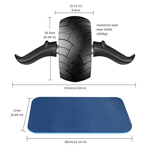Rueda de Rodillo para Abdominales Cyiecw con Rodillera Ultra Ancha para Abdominales, Equipo de Entrenamiento Central, Rueda de Ejercicio, para Hombre y Mujer, Gimnasia en casa Rueda de Rodillo para Abdominales Cyiecw con Rodillera Ultra Ancha para Abdominales, Equipo de Entrenamiento Central, Rueda de Ejercicio, para Hombre y Mujer, Gimnasia en casa