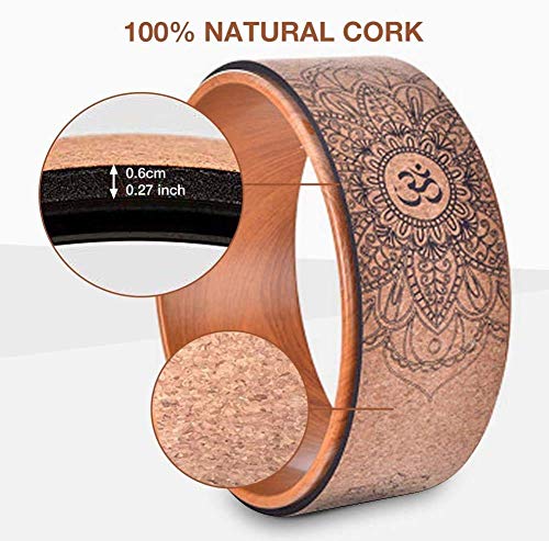 Rueda de yoga de corcho, pilates dharma natural y cómodo para mejorar la flexibilidad, set bolsa de montaje (B) Rueda de yoga de corcho, pilates dharma natural y cómodo para mejorar la flexibilidad, set bolsa de montaje (B)