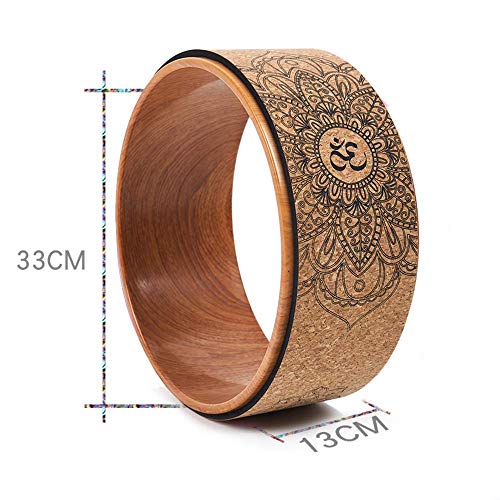 Rueda de yoga de corcho, pilates dharma natural y cómodo para mejorar la flexibilidad, set bolsa de montaje (B) Rueda de yoga de corcho, pilates dharma natural y cómodo para mejorar la flexibilidad, set bolsa de montaje (B)