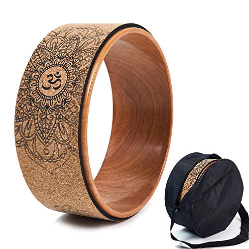 Rueda de yoga de corcho, pilates dharma natural y cómodo para mejorar la flexibilidad, set bolsa de montaje (B) Rueda de yoga de corcho, pilates dharma natural y cómodo para mejorar la flexibilidad, set bolsa de montaje (B)