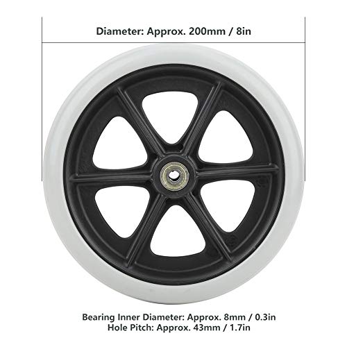 Ruedas delanteras para sillas de ruedas, rueda delantera de 8 pulgadas, ruedas de goma antideslizantes para discapacitados, ruedas de repuesto para sillas de ruedas, andador, andadores Ruedas delanteras para sillas de ruedas, rueda delantera de 8 pulgadas, ruedas de goma antideslizantes para discapacitados, ruedas de repuesto para sillas de ruedas, andador, andadores