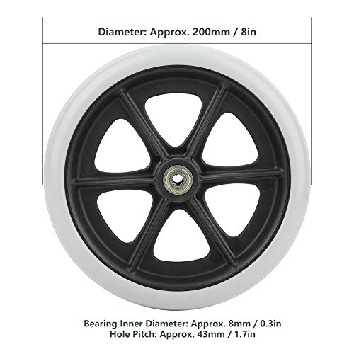 Ruedas delanteras para sillas de ruedas, rueda delantera de 8 pulgadas, ruedas de goma antideslizantes para discapacitados, ruedas de repuesto para sillas de ruedas, andador, andadores