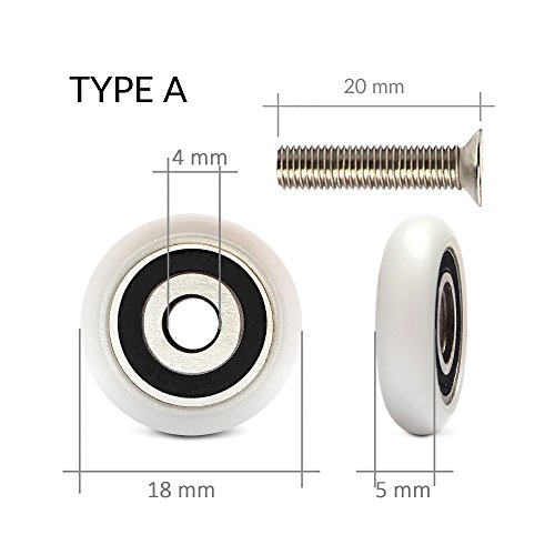 Ruedas Mampara Ducha Rodamientos Puertas Correderas Rodillo Puerta 18mm Rodamientos Mampara Ducha Repuesto Mampara Ducha Rueda Mampara Ducha Tipo A Rodillos Mampara Ducha 8 uds e Tornillos