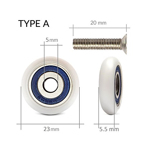 Ruedas Mampara Ducha Rodamientos Puertas Correderas Rodillo Puerta de 23mm Rodamientos Mampara Ducha Repuesto Mampara Ducha Rueda Mampara Ducha Tipo A Rodillos Mampara Ducha 8 uds e Tornillos