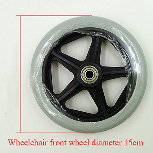 Ruedas para Sillas De Ruedas Ruedas Universales De 15 Cm / 6 Pulgadas Neumático De Goma Maciza Rueda Antideslizante para Silla De Ruedas, Gris, Paquete De 2 Ruedas para Sillas De Ruedas Ruedas Universales De 15 Cm / 6 Pulgadas Neumático De Goma Maciza Rueda Antideslizante para Silla De Ruedas, Gris, Paquete De 2