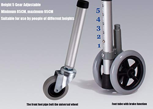Ruedas y patas de repuesto para andadores - Juego de piezas de accesorios para caminantes médicos plegables - Incluye 2 puntas deslizantes, dos ruedas de goma de 5 pulgadas