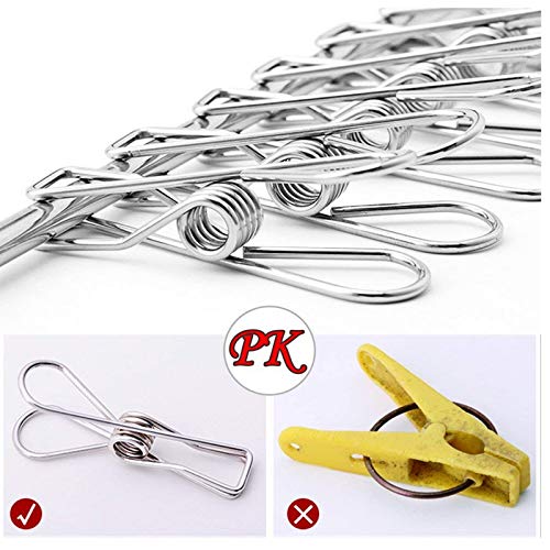 Ruesious 100 Piezas Pinzas de Ropa Acero Inoxidable, 6cm de Largo, no se rompe, no mohosa Ruesious 100 Piezas Pinzas de Ropa Acero Inoxidable, 6cm de Largo, no se rompe, no mohosa